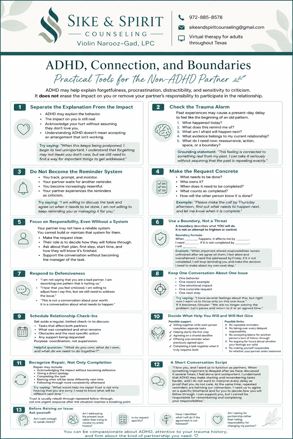 Living Alongside ADHD worksheet preview
