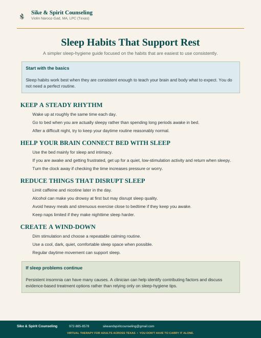 Sleep Habits worksheet preview